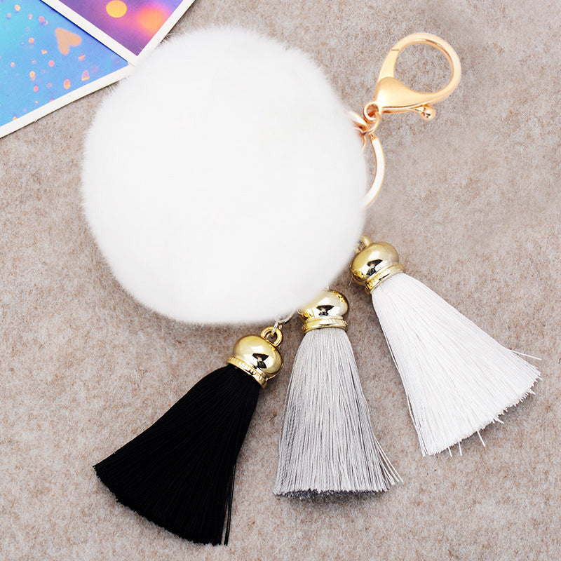 Wholesale Creative New Plush Ball Tassel Pendant Wholesale Plush Keychains